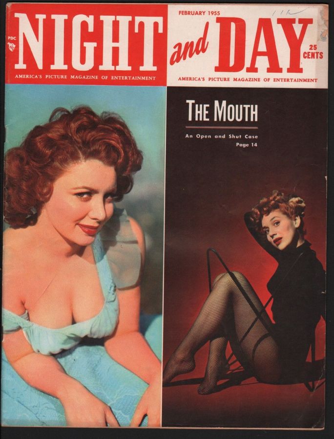 NIGHT AND DAY magazine side cover February 1955