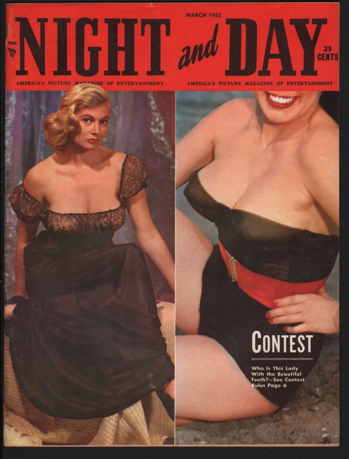 NIGHT AND DAY magazine side cover March 1955