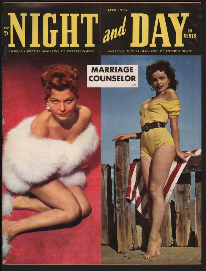 NIGHT AND DAY magazine side cover April 1955