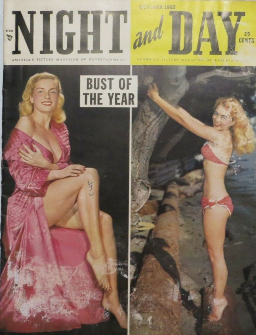 NIGHT AND DAY magazine side cover  October 1952