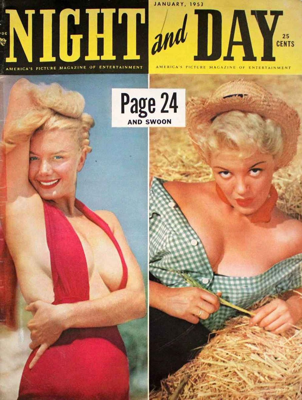 NIGHT AND DAY magazine side cover  January 1953