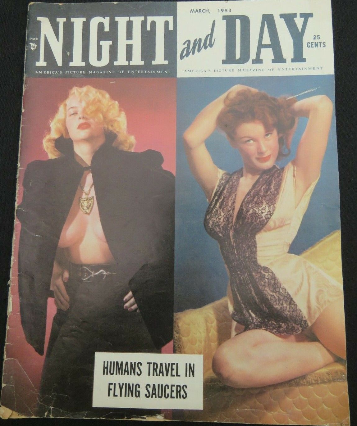 NIGHT AND DAY magazine side cover  March 1953