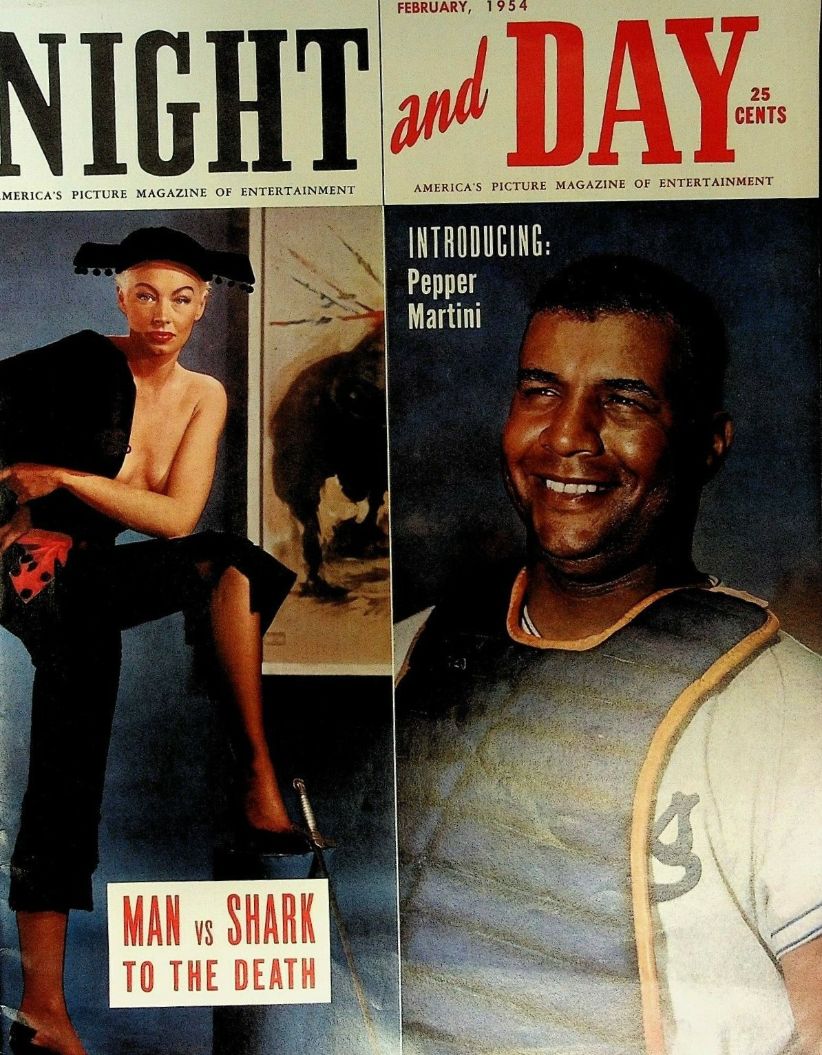 NIGHT AND DAY magazine side cover  February 1954