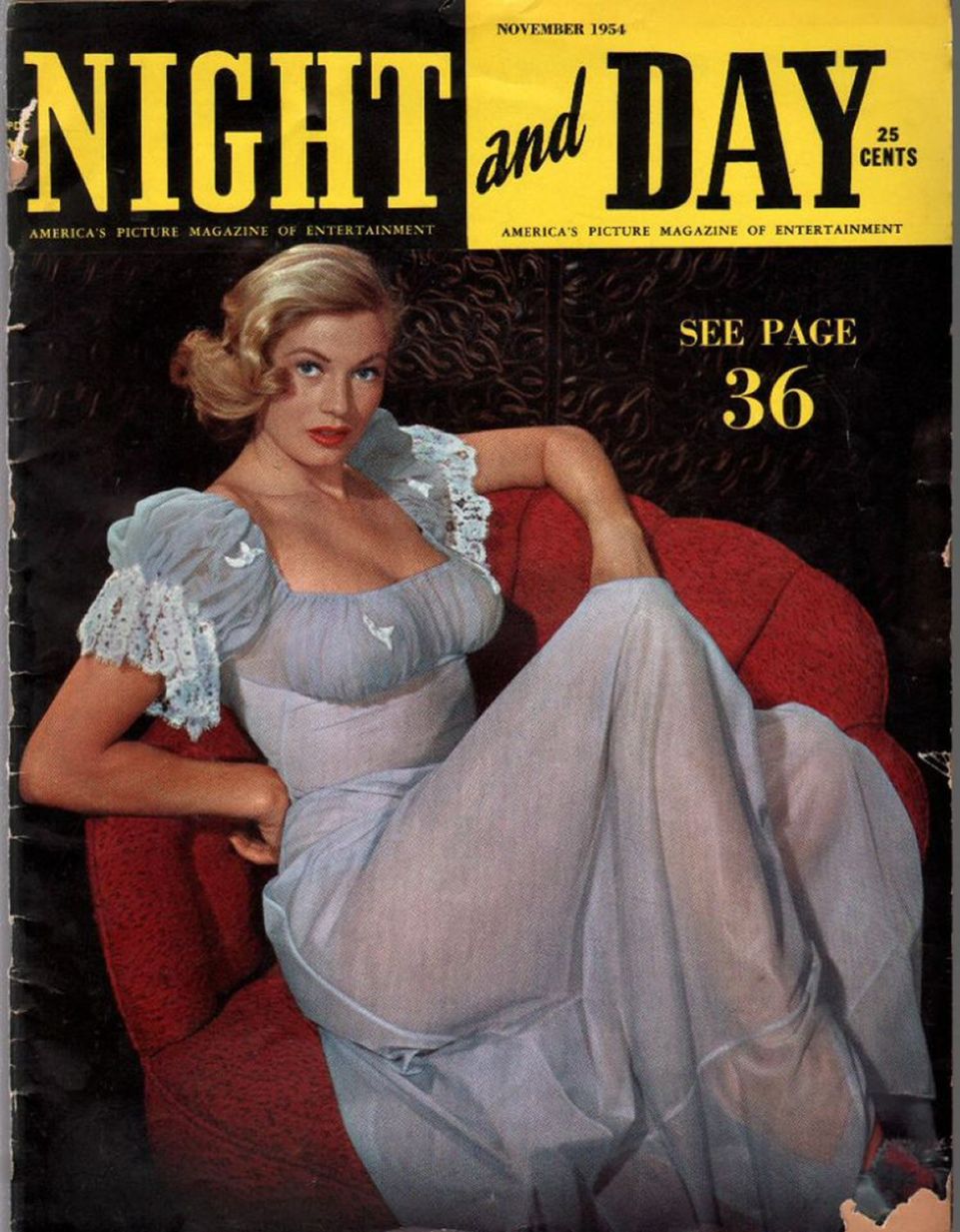 NIGHT AND DAY magazine side cover  November 1954