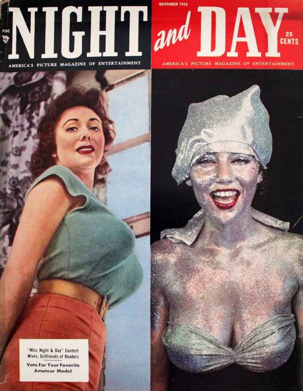 NIGHT AND DAY magazine side cover  November 1956