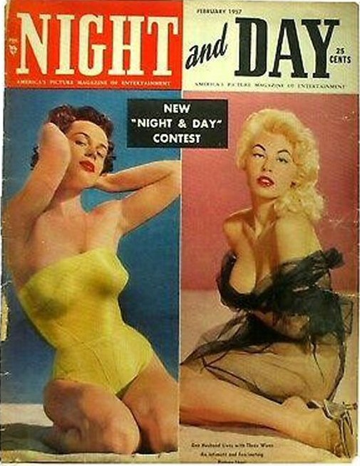 NIGHT AND DAY magazine side cover  February 1957