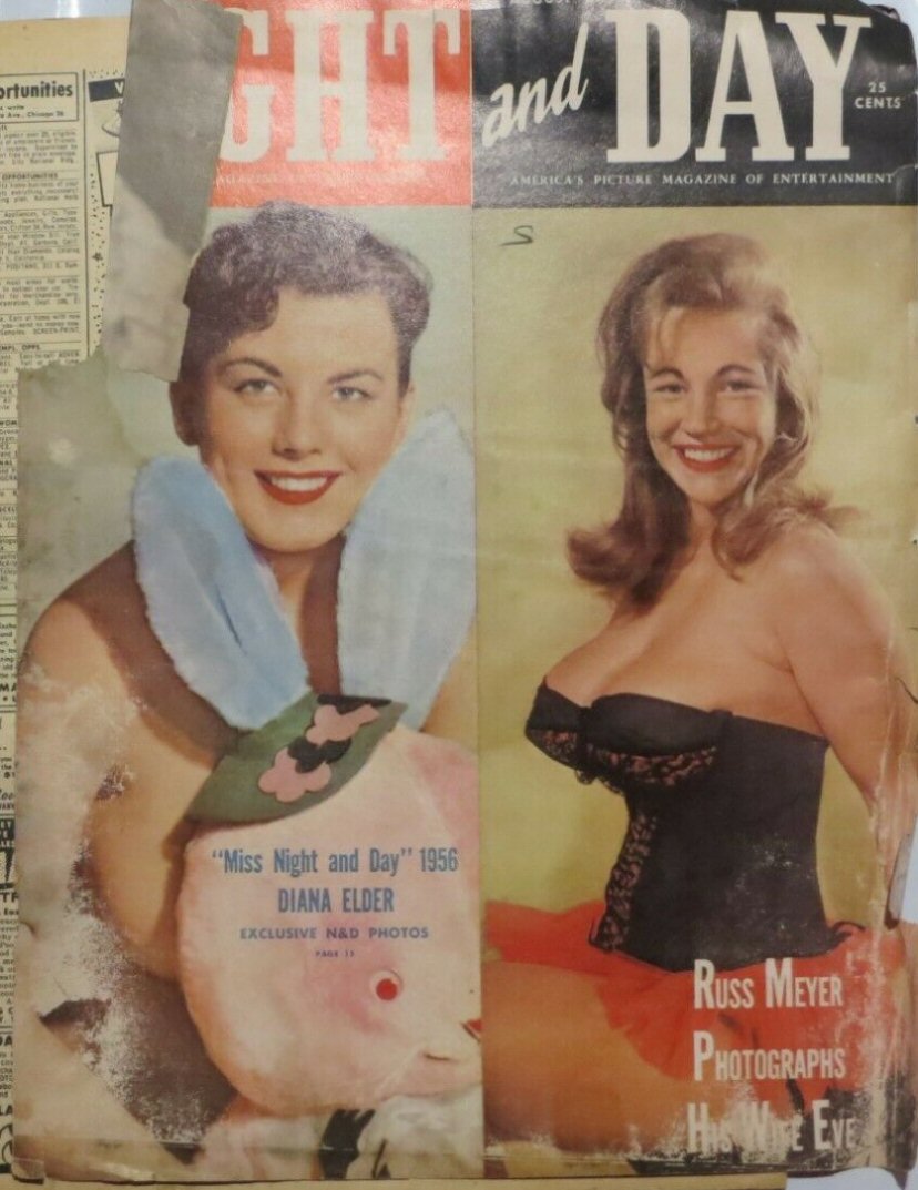 NIGHT AND DAY magazine side cover  August 1957
