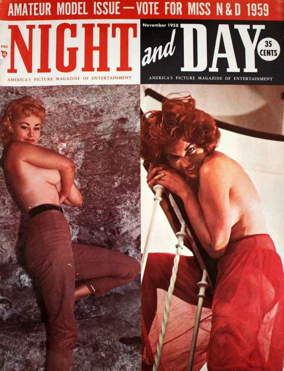 NIGHT AND DAY magazine side cover  November 1958