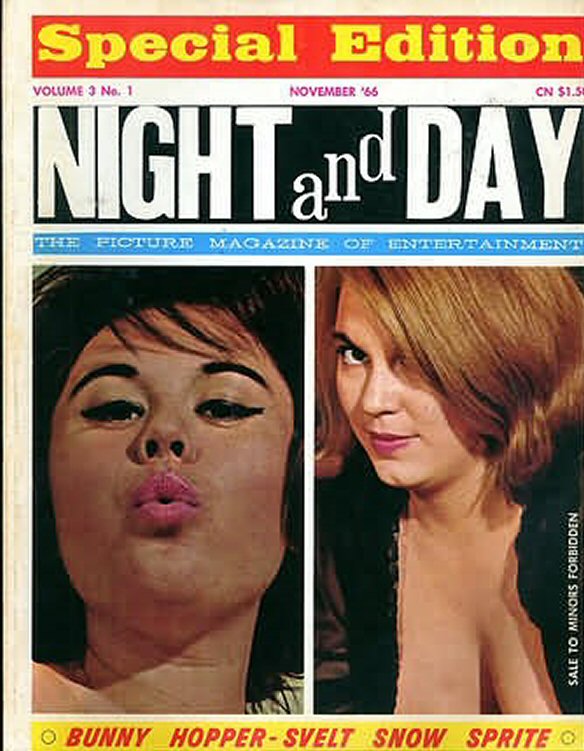 NIGHT AND DAY magazine side cover  Vol 3 # 1  November 1966