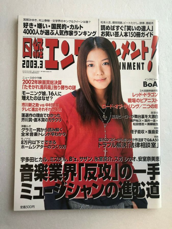 NIKKEI ENTERTAINMENT magazine side cover  March 2003