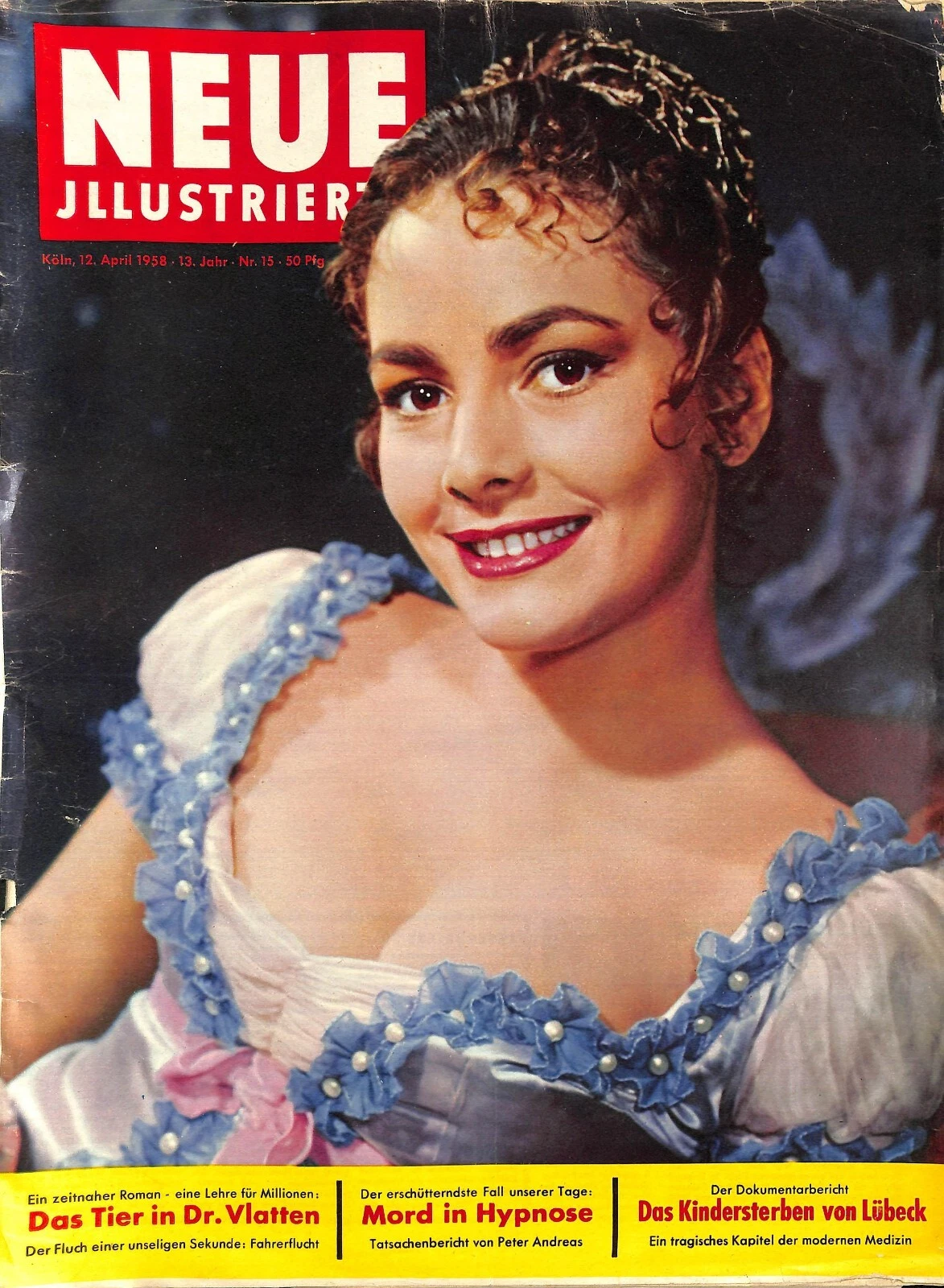NEUE ILLUSTRIERTE magazine side cover Issue 15 12 April 1958
