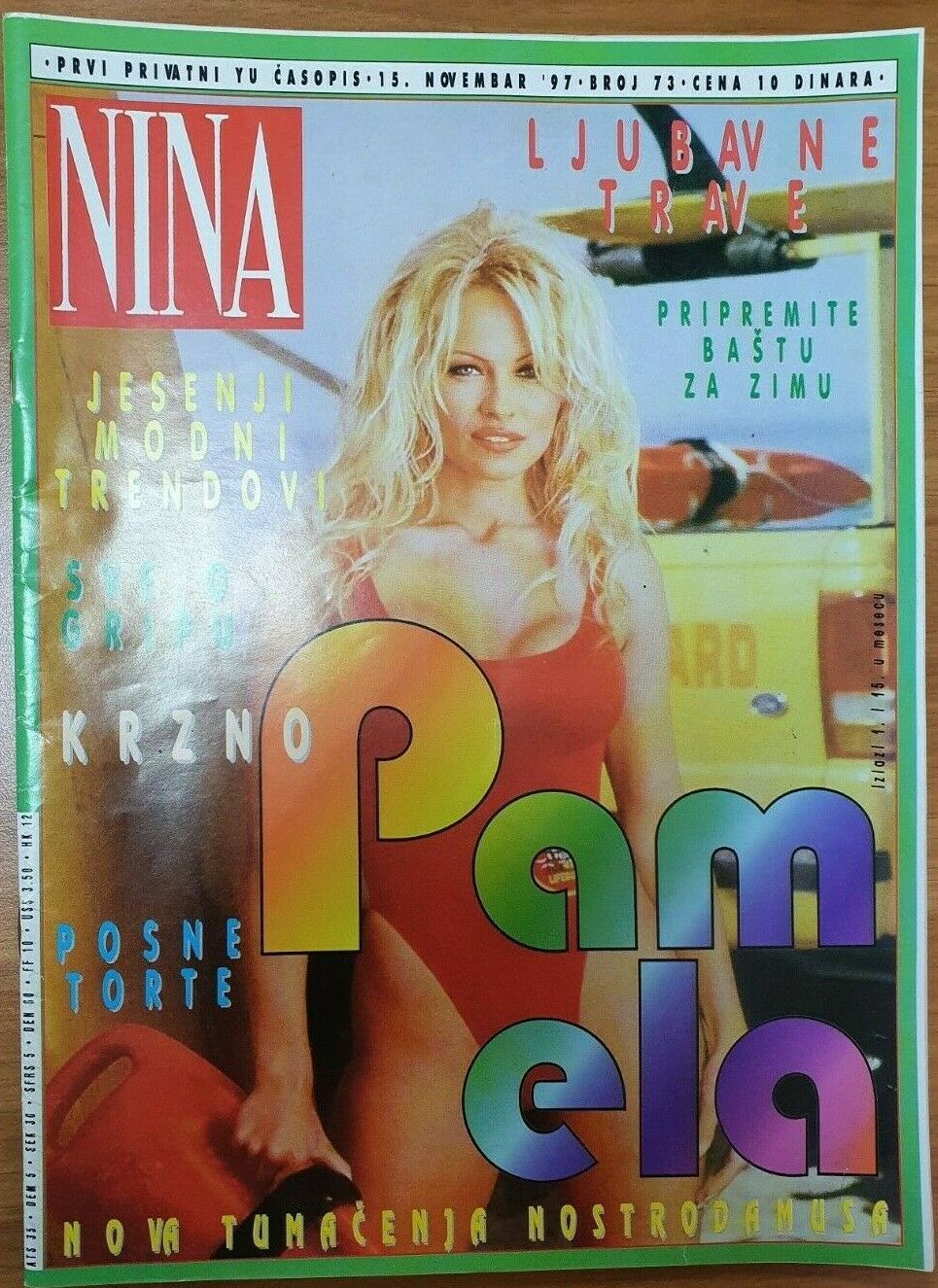 NINA magazine side cover Issue 73 15 November 1997