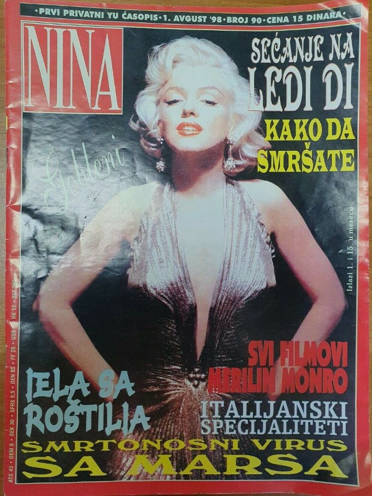 NINA magazine side cover Issue 90 1 August 1998