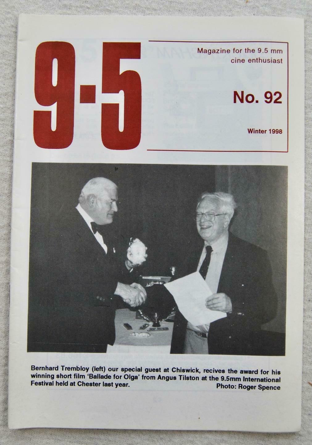 9.5 magazine side cover Issue 92 Winter 1998