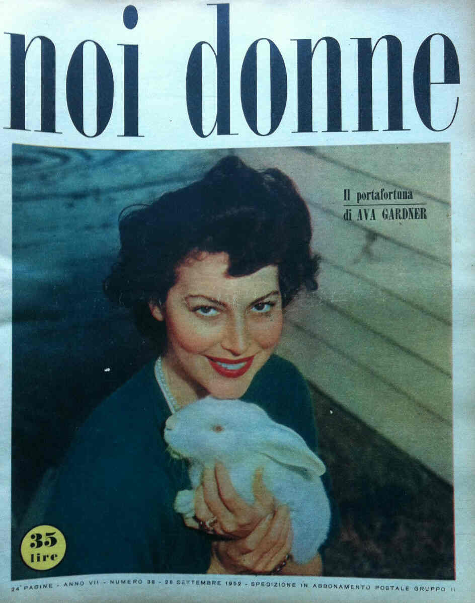 NOI DONNE magazine side cover Issue 38 28 September 1952