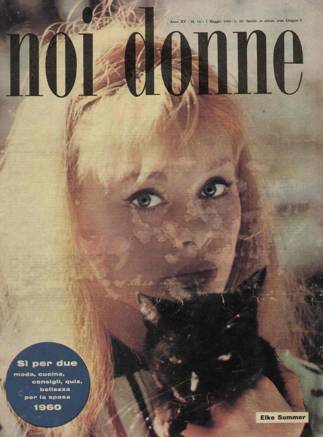 NOI DONNE magazine side cover Issue 18 1 May 1960