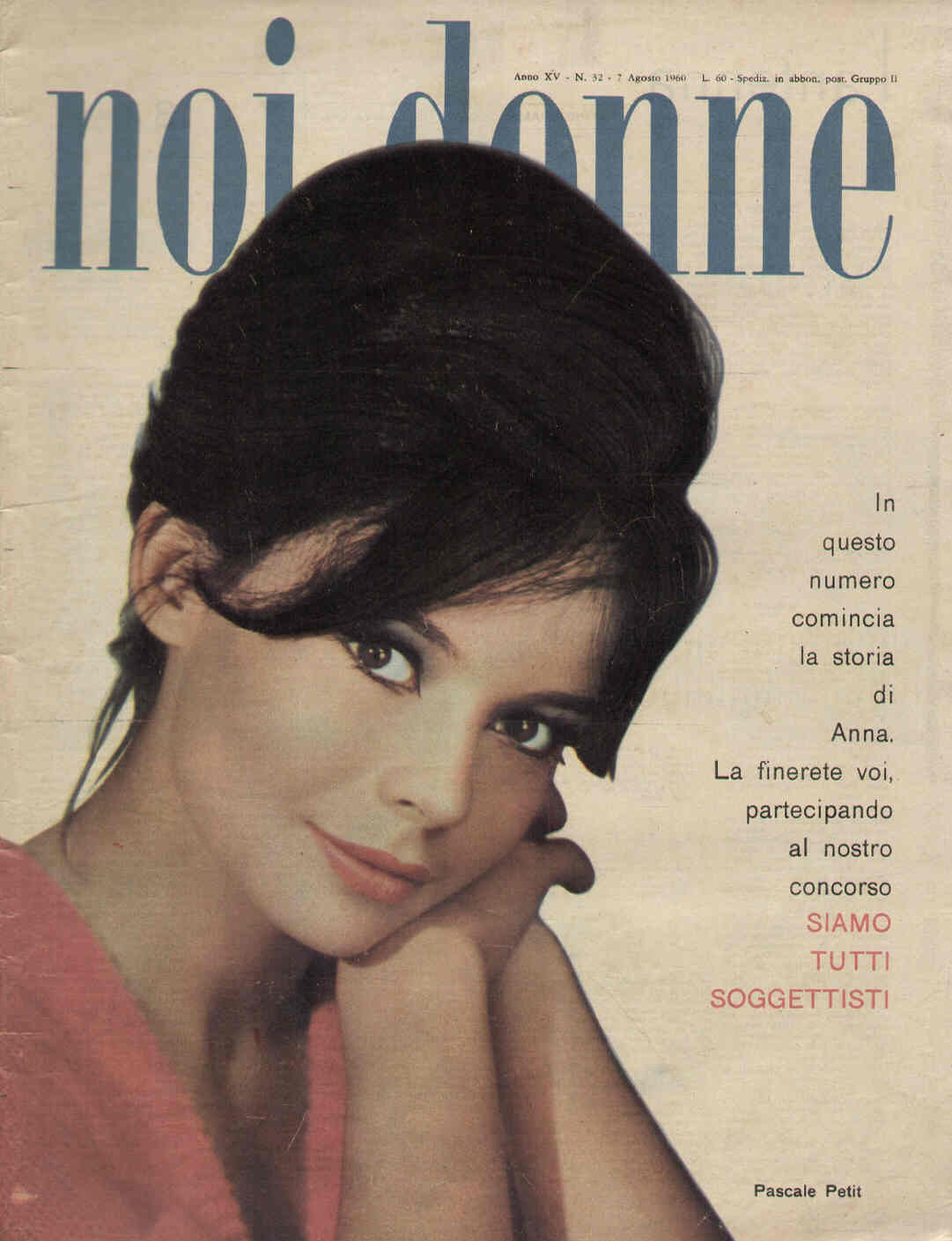 NOI DONNE magazine side cover Issue 32 7 August 1960
