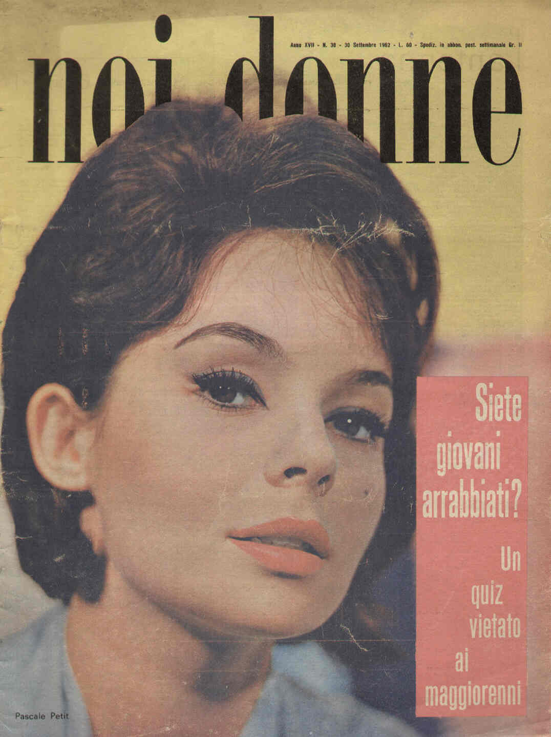 NOI DONNE magazine side cover Issue 38 30 September 1962