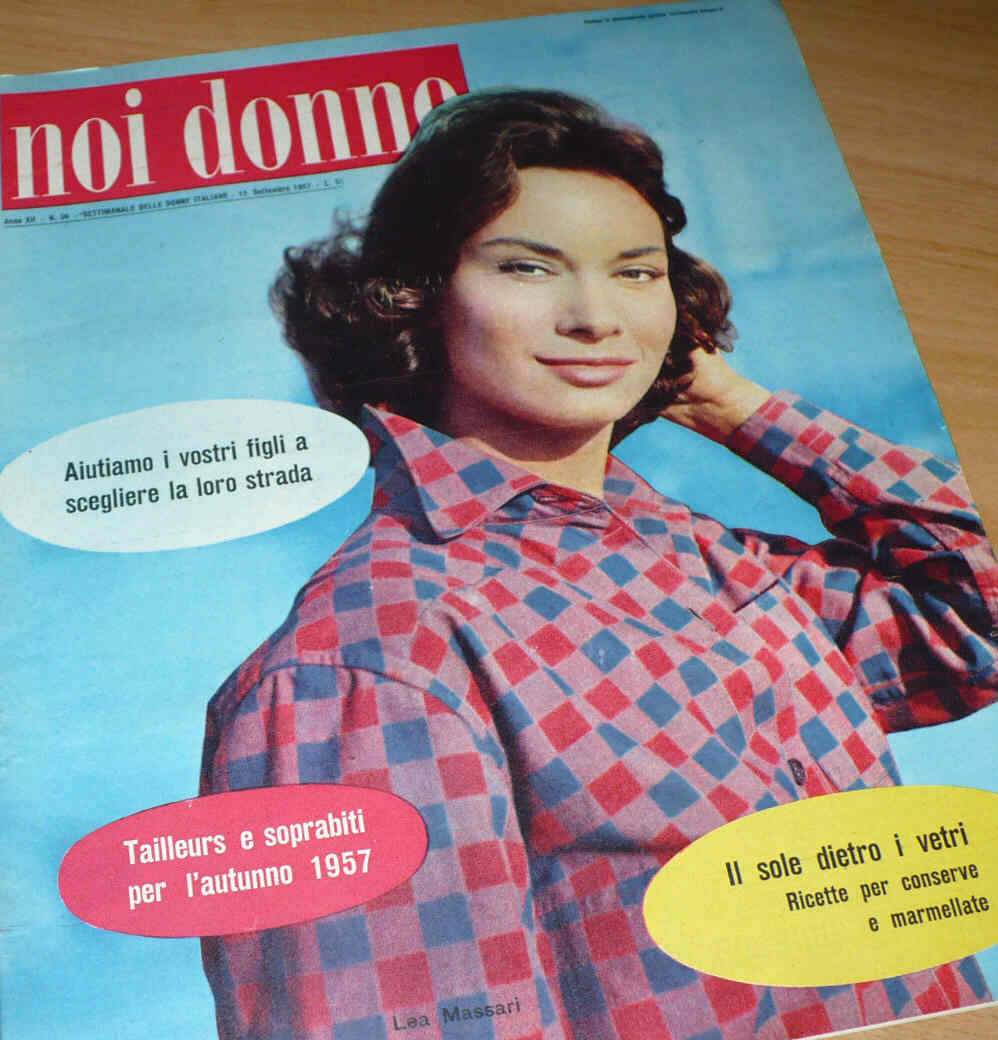 NOI DONNE magazine side cover Issue 36 15 September 1957