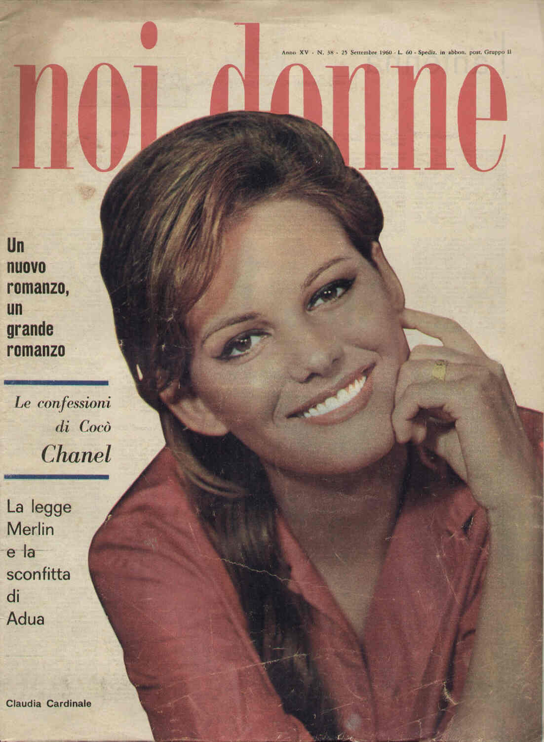 NOI DONNE magazine side cover Issue 38 25 September 1960