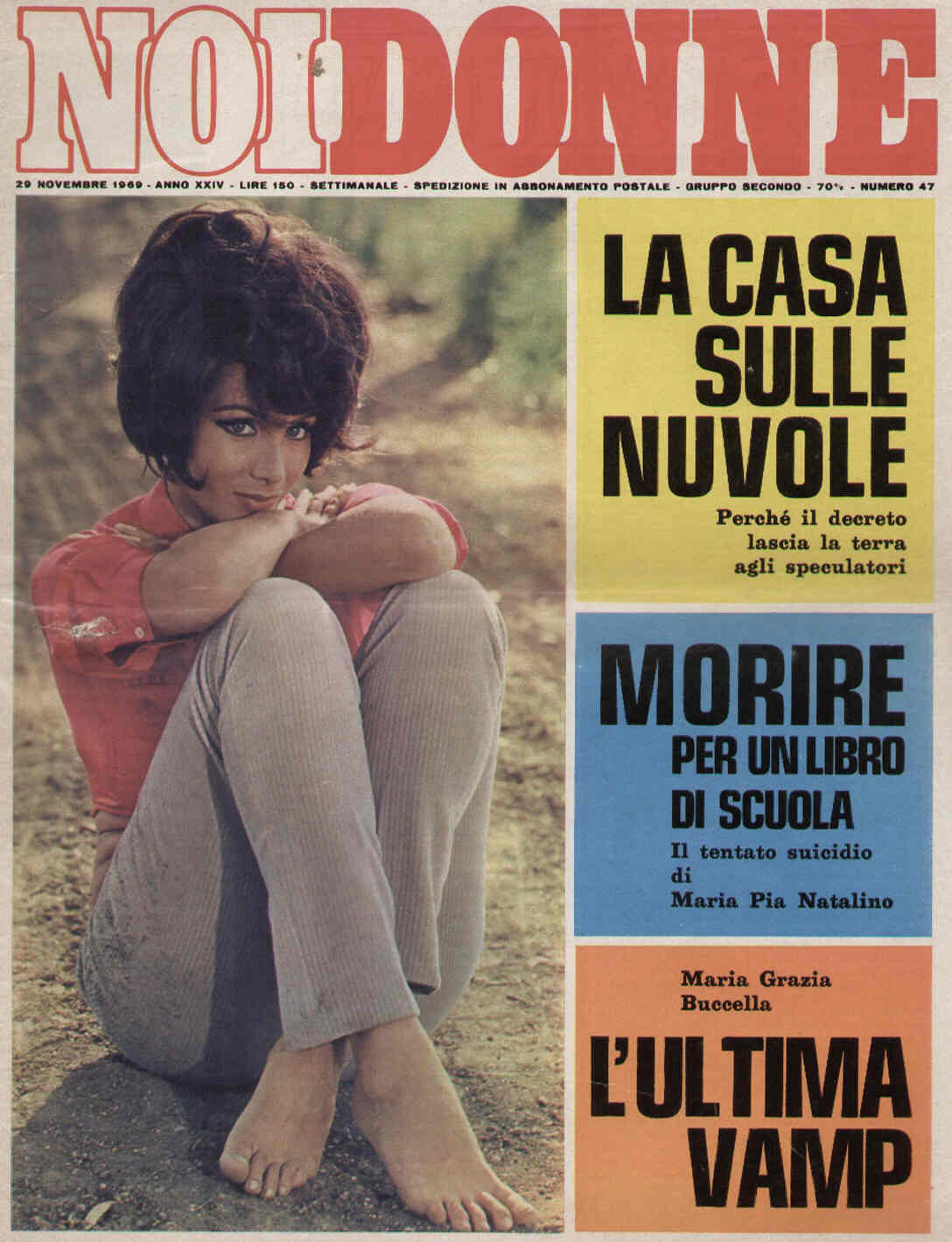NOI DONNE magazine side cover Issue 47 29 November 1969