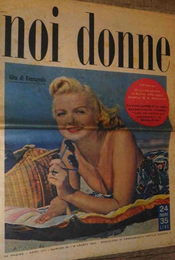 NOI DONNE magazine side cover Issue 33 16 August 1953