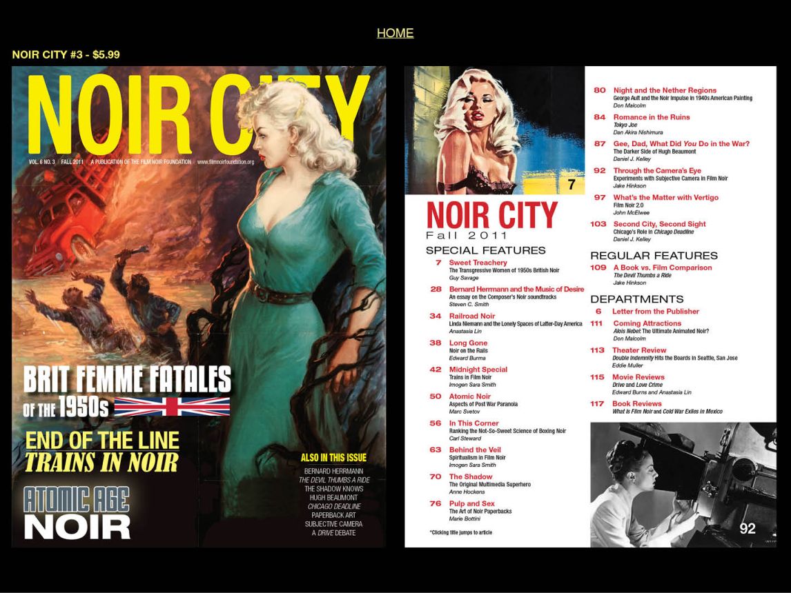 NOIR CITY magazine side cover Issue 3 Fall 2011