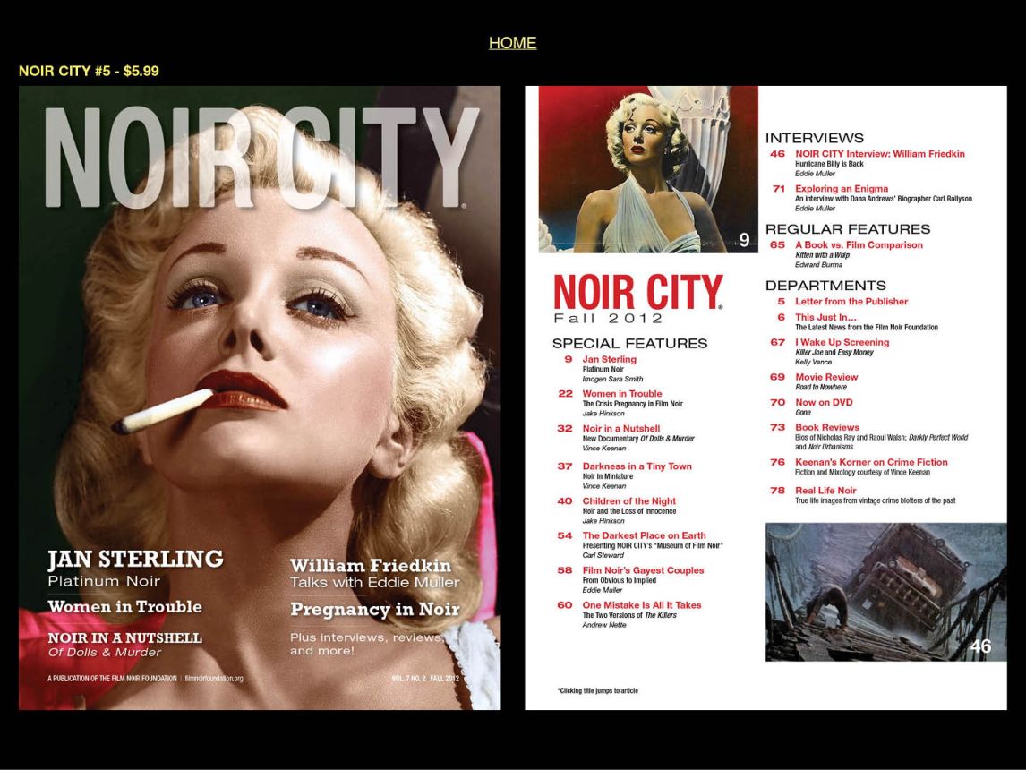 NOIR CITY magazine side cover Issue 5 Fall 2012