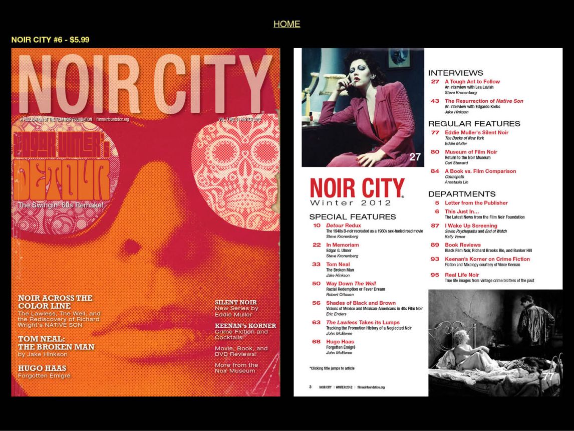 NOIR CITY magazine side cover Issue 6 Winter 2012