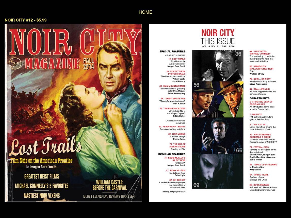 NOIR CITY magazine side cover Issue 12 Fall 2014
