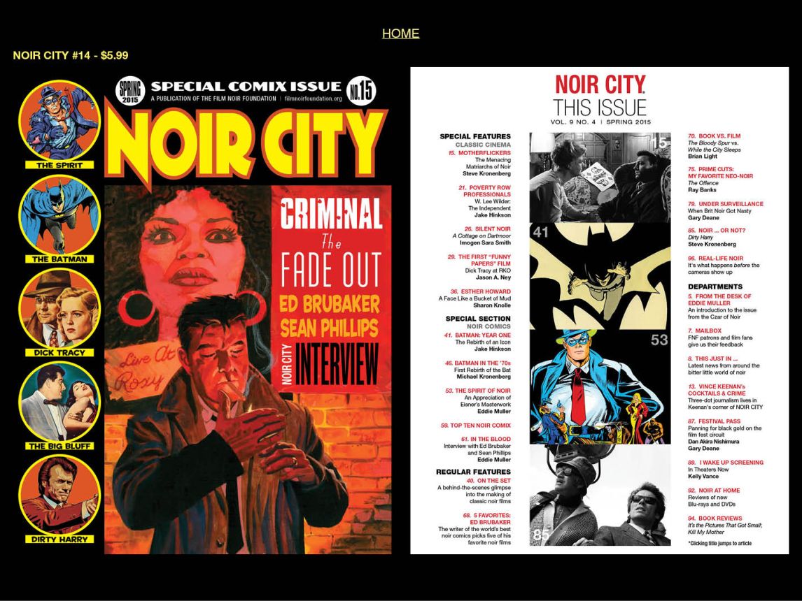 NOIR CITY magazine side cover Issue 15 Spring 2015