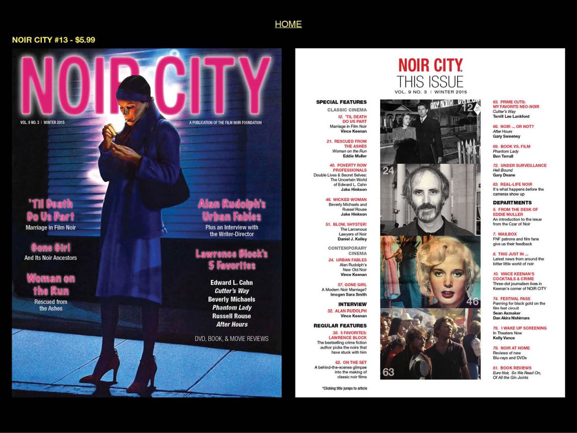 NOIR CITY magazine side cover Issue 13 Winter 2015