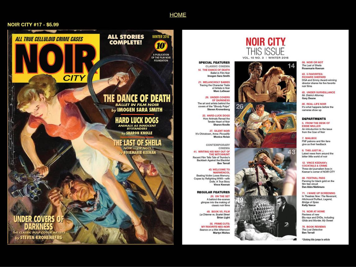 NOIR CITY magazine side cover Issue 17 Winter 2016