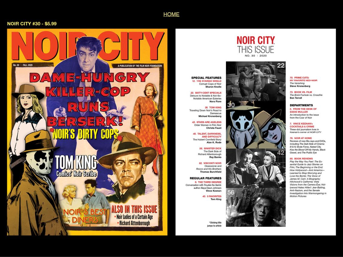 NOIR CITY magazine side cover Issue 30 Fall 2020