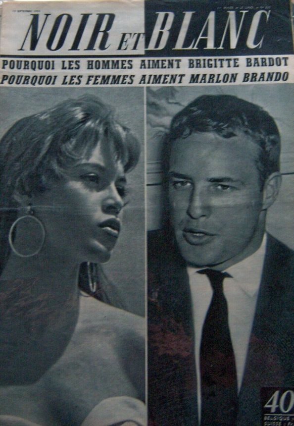 NOIR ET BLANC magazine side cover 12 September 1955