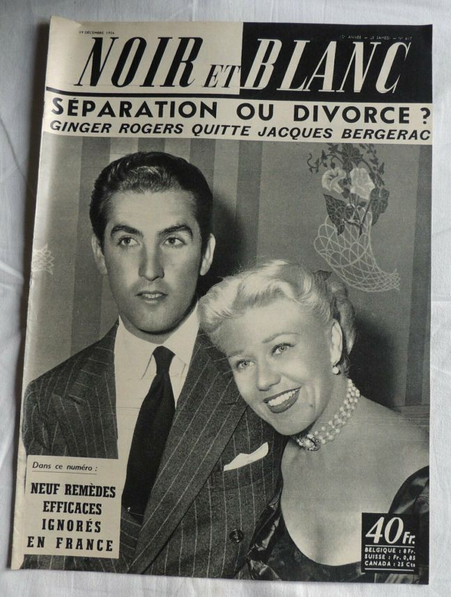 NOIR ET BLANC magazine side cover Issue 617 29 December 1956
