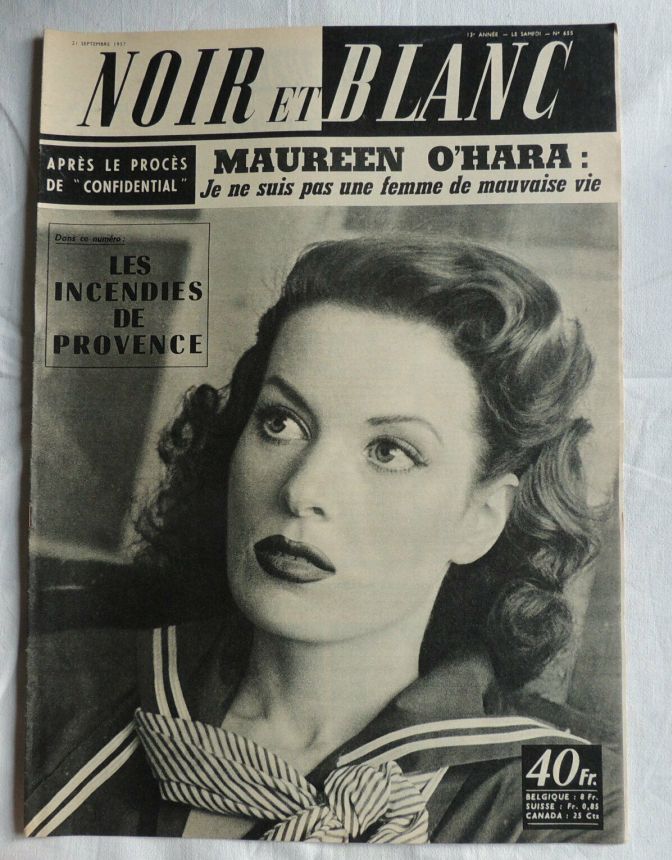 NOIR ET BLANC magazine side cover Issue 655 21 September 1957