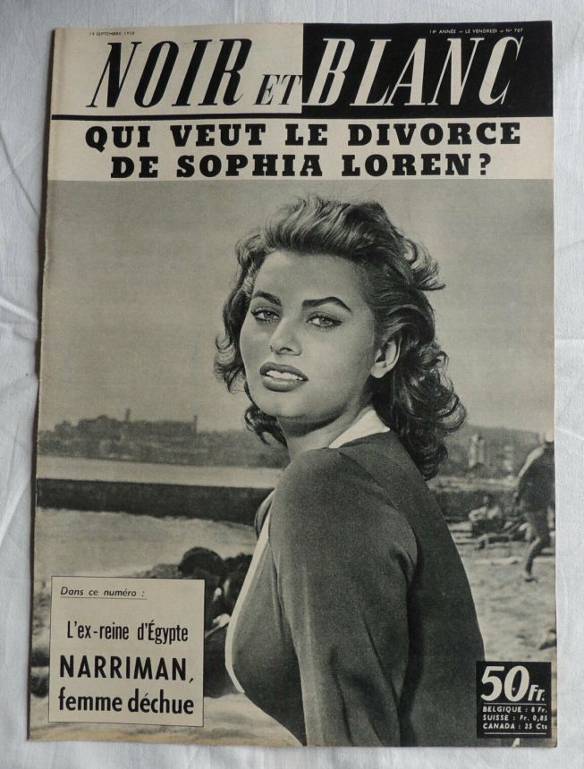 NOIR ET BLANC magazine side cover Issue 707 19 September 1958