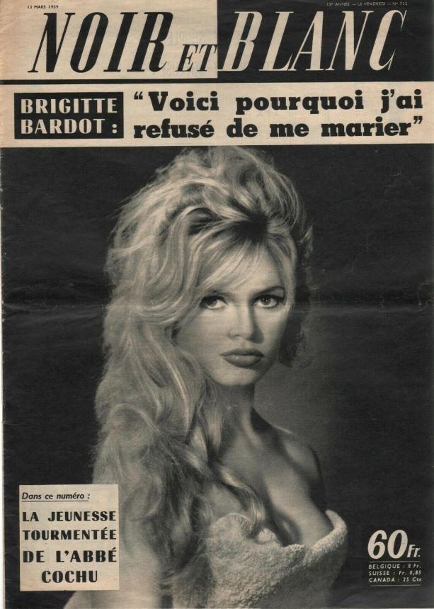 NOIR ET BLANC magazine side cover Issue 732 13 March 1959