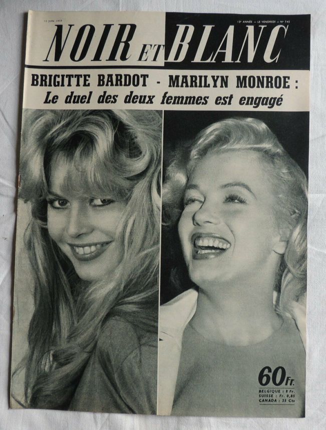 NOIR ET BLANC magazine side cover Issue 745 12 June 1959