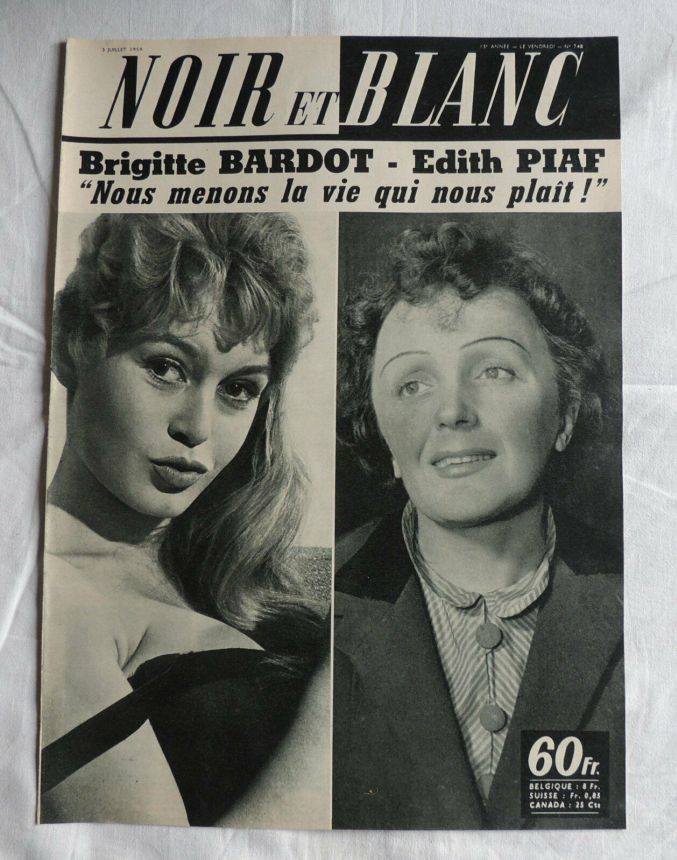 NOIR ET BLANC magazine side cover Issue 748 3 July 1959