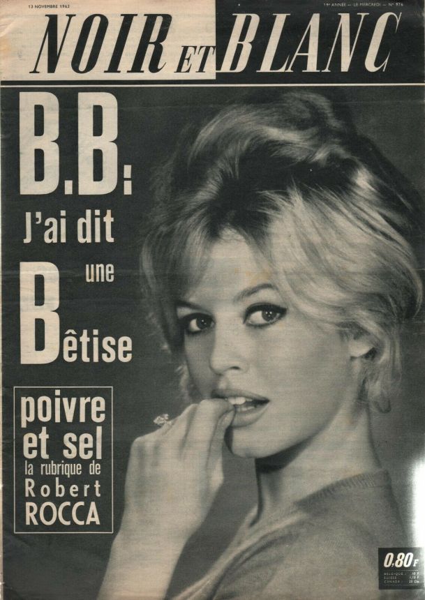 NOIR ET BLANC magazine side cover Issue 976 13 November 1963