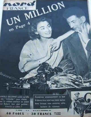 NORD FRANCE magazine side cover 18 November 1953
