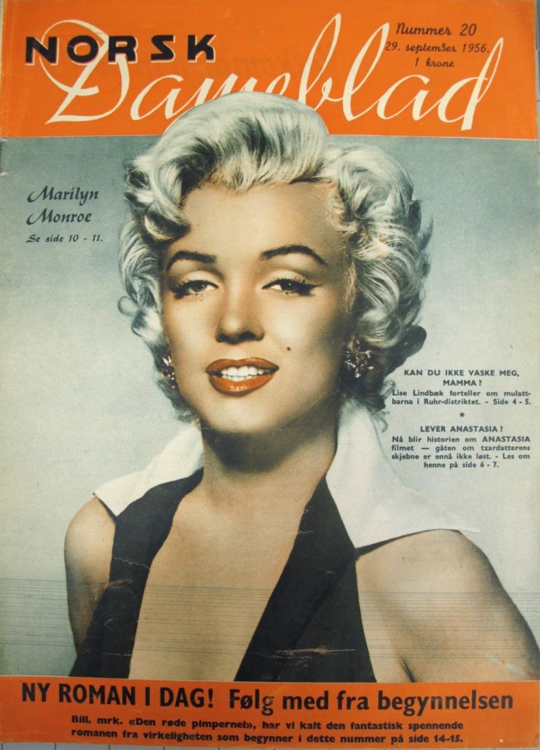NORSK DAMEBLAD magazine side cover Issue 20 29 September 1956