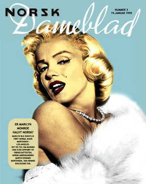 NORSK DAMEBLAD magazine side cover Issue 2 10 January 1955