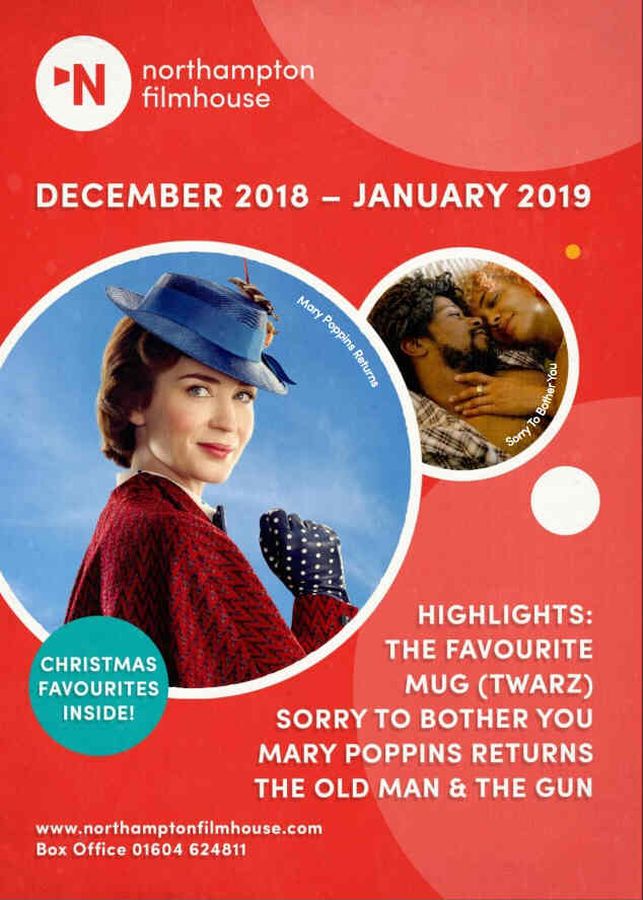 NORTHAMPTON FILMHOUSE magazine side cover  December 2018/ January 2019 