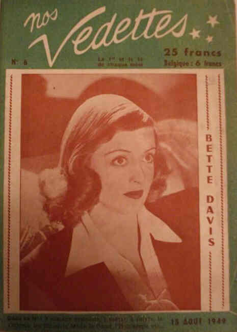 NOS VEDETTES magazine side cover Issue 6 15 August 1949