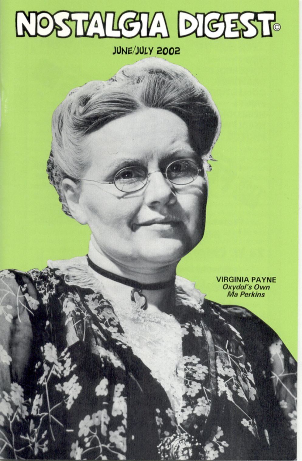 NOSTALGIA DIGEST magazine side cover June-July 2002