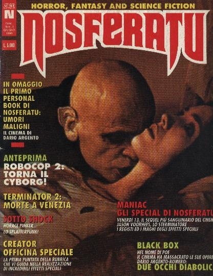 NOSFERATU (It) magazine side cover Issue 1 July 1990