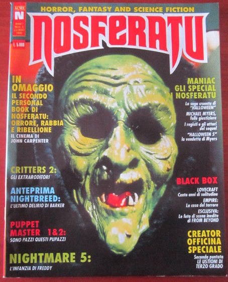 NOSFERATU (It) magazine side cover Issue 2 July/August 1990